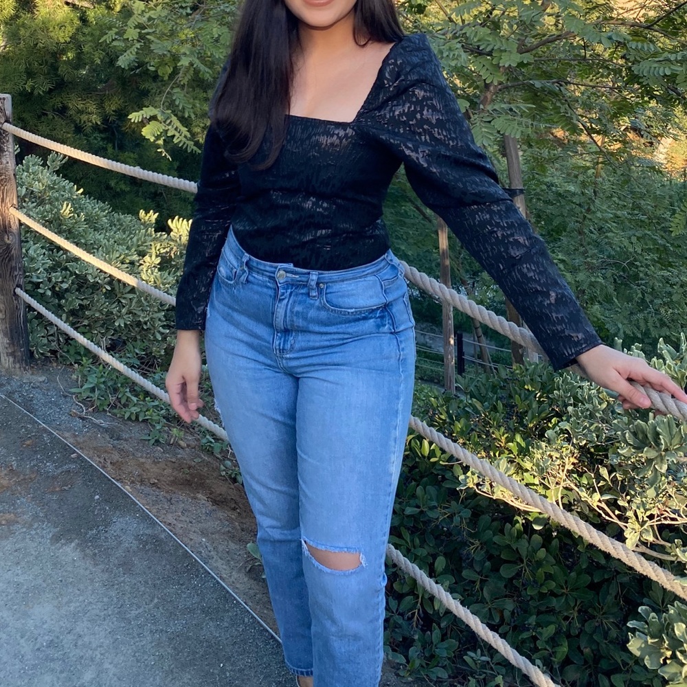 Jacquard weave top